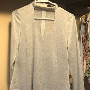Choker style top with deep v-neck
